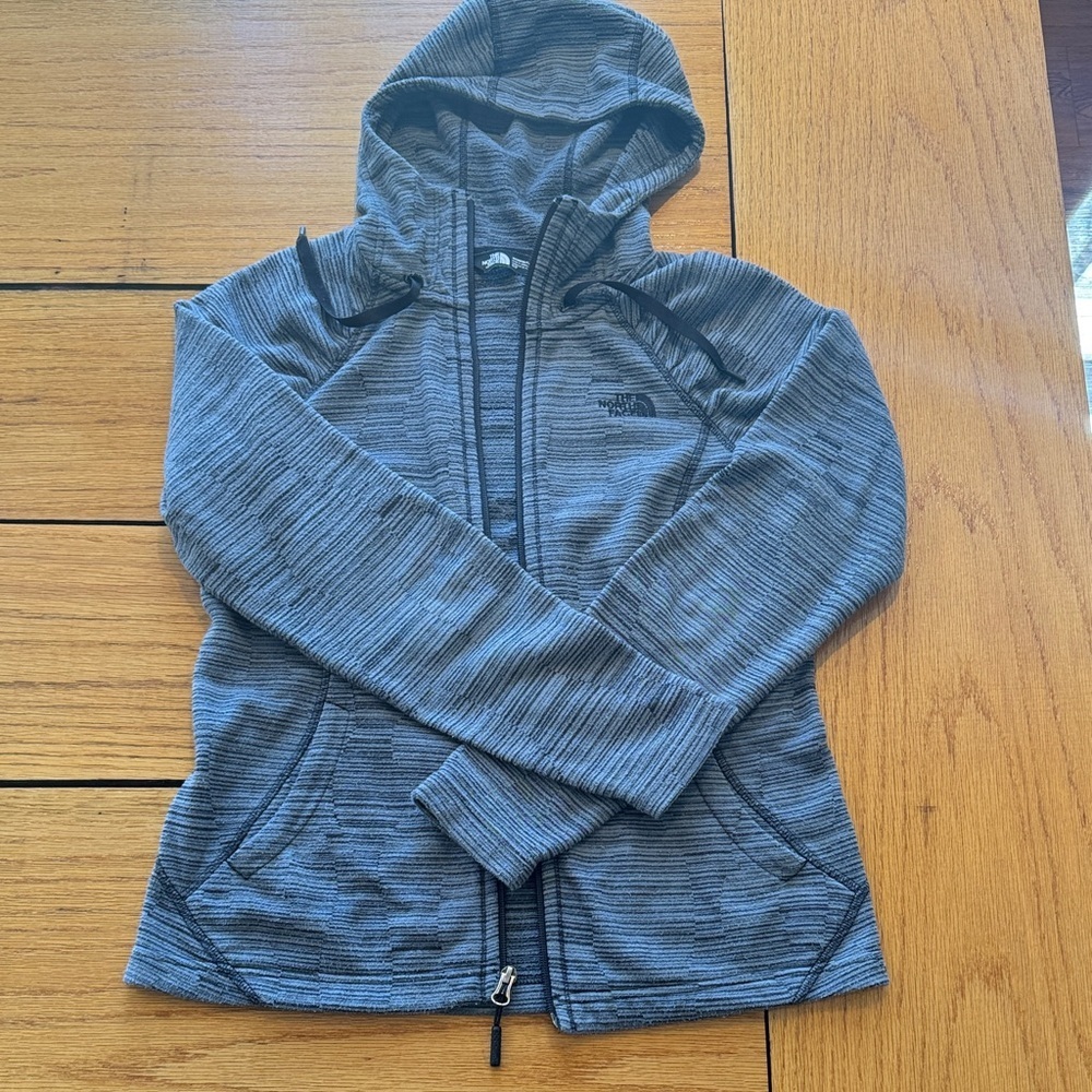 Ladies The North Face Heathered Charcoal Zip Hoodie size Small